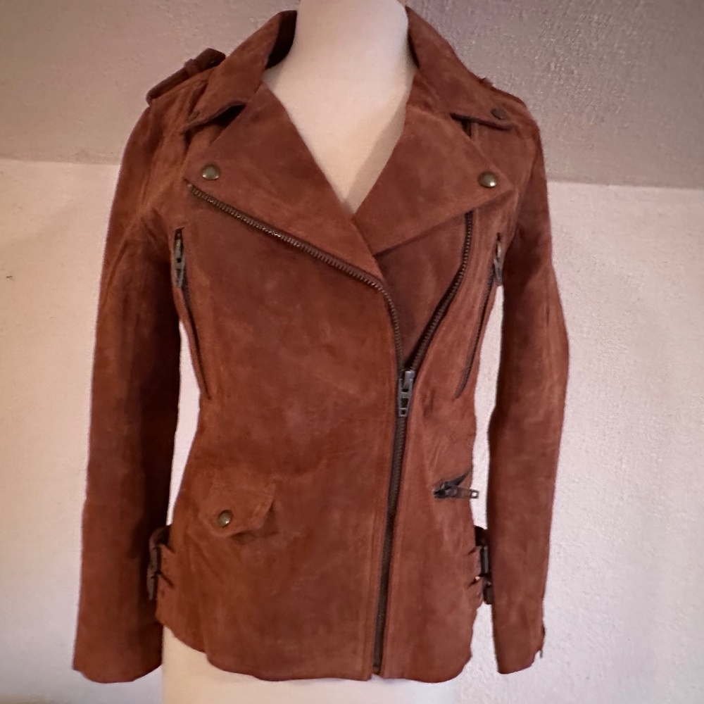We the Free - Free People suede jacket. NOT Vegan. Real leather.